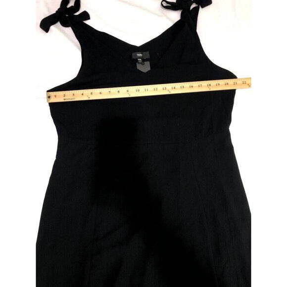 Mossimo Dress XXL Midi Black Sleeveless Shoulder Ties Goth Witch Pockets NEW NWT - Picture 4 of 8